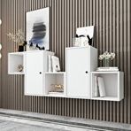 BK Concept DRS-1012-Ç Beyaz 170 cm 2 Kapaklı Raflı Duvara Monte Ayaksız Dresuar