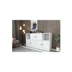 BK Concept KNS-1016-Ç Beyaz 130 cm Raflı Dolaplı Konsol