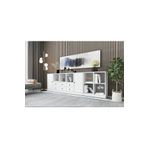 BK Concept KNS-1102-Ç Beyaz 226 cm Raflı Dolaplı Çekmeceli Konsol