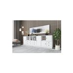 BK Concept KNS-1108-Ç Beyaz 226 cm Raflı Dolaplı Çekmeceli Konsol