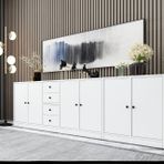 BK Concept KNS-1115-Ç Beyaz 226 cm Dolaplı Çekmeceli Konsol