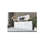 BK Concept KNS-1121-Ç Beyaz 226 cm Dolaplı Çekmeceli Konsol