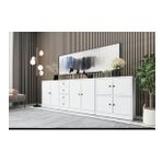 BK Concept KNS-1124-Ç Beyaz 226 cm Dolaplı Çekmeceli Konsol