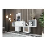 BK Concept KNS-1127-Ç Beyaz 168 cm Raflı Dolaplı Duvar Konsolu
