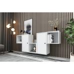 BK Concept KNS-1137-Ç Beyaz 168 cm Raflı Dolaplı Duvar Konsolu