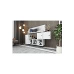 BK Concept KNS-1140-Ç Beyaz 201 cm Raflı Dolaplı Duvar Konsolu