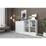 BK Concept ŞFN-1010-Ç Beyaz 130 cm Raflı Çekmeceli Şifonyer