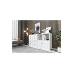 BK Concept ŞFN-1013-Ç Beyaz 130 cm Raflı Dolaplı Çekmeceli Şifonyer