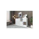 BK Concept ŞFN-1015-Ç Beyaz 130 cm Raflı Dolaplı Çekmeceli Şifonyer