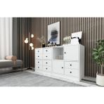 BK Concept ŞFN-1016-Ç Beyaz 130 cm Raflı Dolaplı Çekmeceli Şifonyer