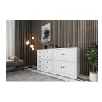BK Concept ŞFN-1019-Ç Beyaz 130 cm Dolaplı Çekmeceli Şifonyer