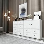BK Concept ŞFN-1027-Ç Beyaz 130 cm Dolaplı Çekmeceli Şifonyer