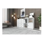 BK Concept ŞFN-1030-Ç Beyaz 130 cm Raflı Dolaplı Çekmeceli Şifonyer