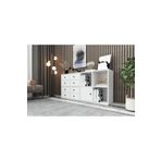 BK Concept ŞFN-1031-Ç Beyaz 130 cm Raflı Dolaplı Çekmeceli Şifonyer