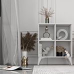 BK Concept ŞFN-1069 Ayaklı Raflı Beyaz Şifonyer
