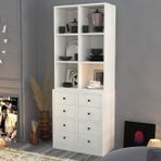 BK Concept VTR-1015-Ç Beyaz 65 cm Raflı Çekmeceli Vitrin