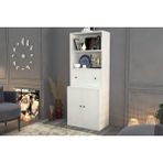 BK Concept VTR-1060-Ç 65 cm Beyaz Raflı Düşer Kapaklı Dolaplı Vitrin