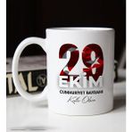 BK Gift 100 Yıl Hediyesi 29 Ekim Temalı 11 Beyaz Kupa