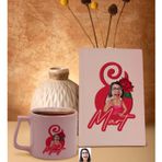 Bk Gift 8 Mart Karikatürlü Pudra Pembesi Sert Kapaklı Defter ve Middle Kupa Seti, Arkadaşa Hediye, Yeni Iş Hediyesi, Doğum Günü Hediyesi-1