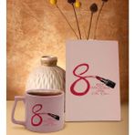 Bk Gift 8 Mart Tasarımlı Pudra Pembesi Sert Kapaklı Defter ve Middle Kupa Seti, Arkadaşa Hediye, Yeni Iş Hediyesi, Doğum Günü Hediyesi-3