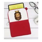 BK Gift Aslan Tasarımlı Taşınabilir Koruyucu Tablet Kılıfı & Organizer Kırmızı Çanta