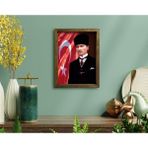 Bk Gift Atatürk Tasarımlı Doğal Masif Ahşap Çerçeveli Tablo23 - Renkli - 30 x 50 cm