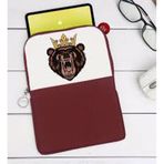BK Gift Ayı Tasarımlı Taşınabilir Koruyucu Tablet Kılıfı & Organizer Bordo Çanta