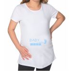 BK Gift Baby Loading Tasarımlı Beyaz Hamile Tişört-1