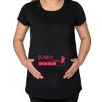 BK Gift Baby Loading Tasarımlı Siyah Hamile Tişört-2