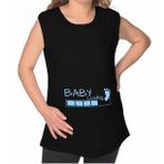 BK Gift Baby Loading Tasarımlı Siyah Sıfır Kol Hamile Tişört-2, Hamile Giyim, Eşe Hediye