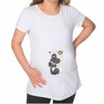 BK Gift Bebek Koyun Tasarımlı Beyaz Hamile Tişört-1