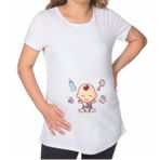 BK Gift Bebek Tasarımlı Beyaz Hamile Tişört-2
