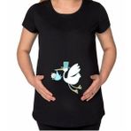 BK Gift Bebek Tasarımlı Siyah Hamile Tişört-4