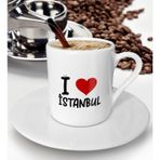 BK Gift Beyaz I Love Şehir Serisi Türk Kahvesi Fincanı