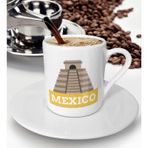 BK Gift Beyaz Mexico Tasarımlı Türk Kahvesi Fincanı