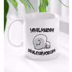 BK Gift Beyaz Yıkılmadım Dinleniyorum Tasarımlı Kupa