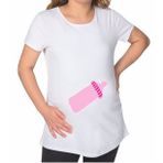 BK Gift Biberon Tasarımlı Beyaz Hamile Tişört-1