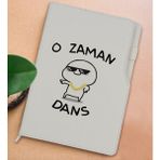 Bk Gift Bir Bela Geliyor Tasarımlı Beyaz Termo Deri Not Defteri 15X21CM-1 - Renkli