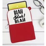 BK Gift Blah Blah Blah Tasarımlı Taşınabilir Koruyucu Tablet Kılıfı & Organizer Çanta - Kırmızı-1
