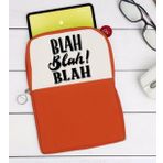 BK Gift Blah Blah Blah Tasarımlı Taşınabilir Koruyucu Tablet Kılıfı & Organizer Çanta - Turuncu-1
