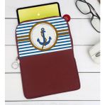 BK Gift Çapa Tasarımlı Taşınabilir Koruyucu Tablet Kılıfı & Organizer Çanta - Bordo-1