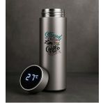 BK Gift Coffee Tasarımlı Filtreli Dijital Göstergeli Gümüş Çelik Termos-7, Arkadaşa Hediye, Sevgiliye Hediye, Yeni İş Hediyesi (Beyaz)