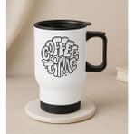 Bk Gift Coffee Tasarımlı Kulplu Beyaz Çelik Bardak Termos Mug 450ML-5, Sevgiliye , Arkadaşa , Eşe