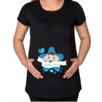BK Gift Coming Soon Tasarımlı Siyah Hamile Tişört-3