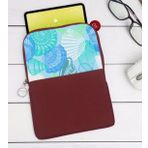 BK Gift Deniz Kabukları Tasarımlı Taşınabilir Koruyucu Tablet Kılıfı & Organizer Çanta - Bordo-1