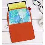 BK Gift Deniz Kabukları Tasarımlı Taşınabilir Koruyucu Tablet Kılıfı & Organizer Çanta - Turuncu-1