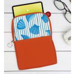 BK Gift Deniz Kabukları Tasarımlı Taşınabilir Koruyucu Tablet Kılıfı & Organizer Çanta - Turuncu-2