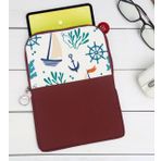 BK Gift Denizci Tasarımlı Taşınabilir Koruyucu Tablet Kılıfı & Organizer Çanta - Bordo-1