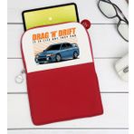 BK Gift Drag N Drift Tasarımlı Taşınabilir Koruyucu Tablet Kılıfı & Organizer Çanta - Kırmızı-1