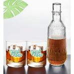 Bk Gift Dtf Motto Tasarımlı Ikili Viski Kadehi ve Karaf Seti-2, Arkadaşa Hediye, Sevgiliye Hediye - Renk - Renkli